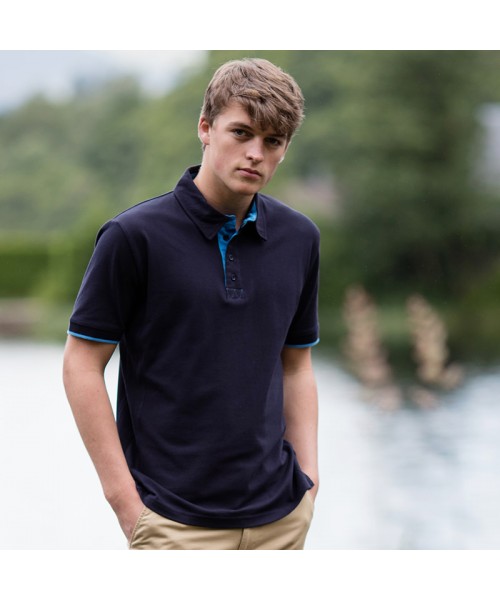 Plain Contrast piqué polo shirt Front Row & Co 200 GSM